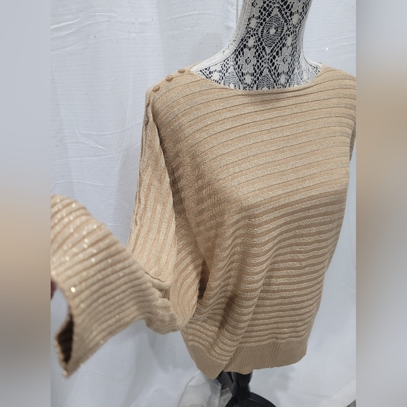 Alfani Sweater Gold with Glimmer Women's Sweater PXL - Picture 5 of 7